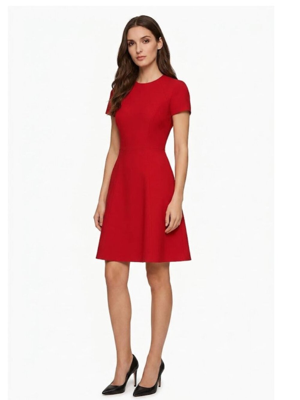 Alexander McQueen Red Viscose Skater Dress, Womens Size 42 Italy / US 6